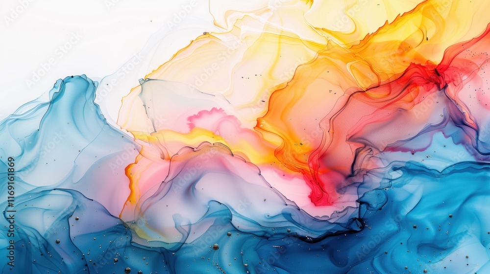 Poster marble ink abstract art from exquisite original painting for abstract background . painting was pain