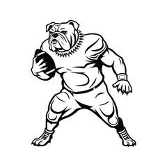 Fototapeta premium Dog Fetch Silhouette Vector Art on White Canvas