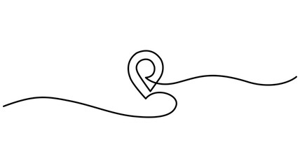 Location Continuous One Line Drawing, Hand drawn vector art