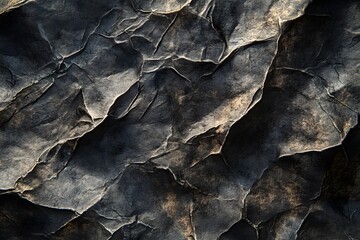 Textured abstract background with crumpled dark gray surface