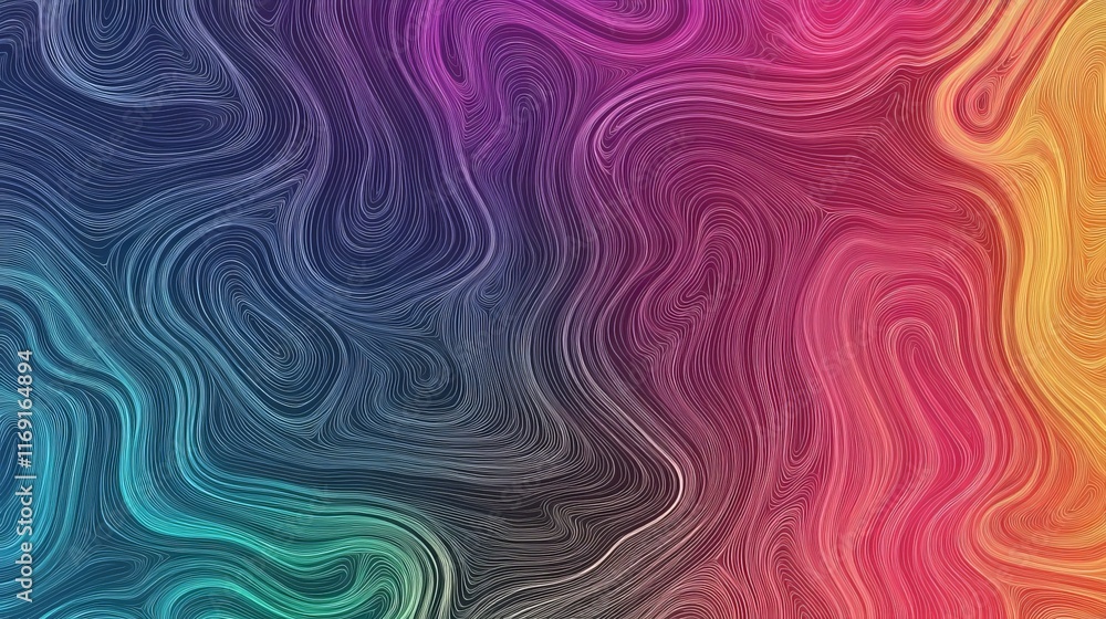 Poster abstract colorful swirling patterns creating a vibrant digital artwork.
