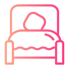 single bed gradient icon