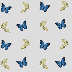 Colorful butterfly pattern design for textile and wrapping paper