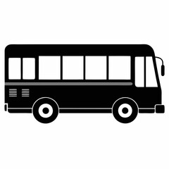 Electric Bus Silhouette Vector Art