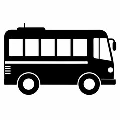 Electric Bus Silhouette Vector Art