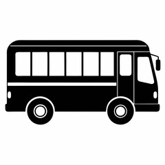 Electric Bus Silhouette Vector Art