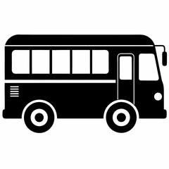 Electric Bus Silhouette Vector Art