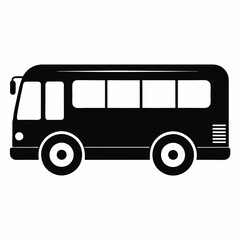 Electric Bus Silhouette Vector Art