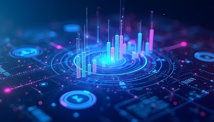 Blue Abstract Artificial Intelligence wallpaper with Glowing Data Streams and Futuristic Design