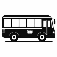 Electric Bus Silhouette Vector Art