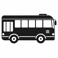 Electric Bus Silhouette Vector Art