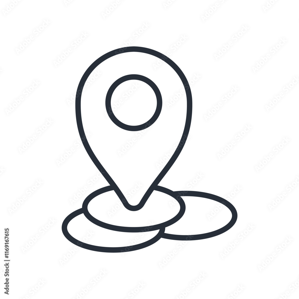 Poster map marker icon. vector.editable stroke.linear style sign for use web design,logo.symbol illustratio