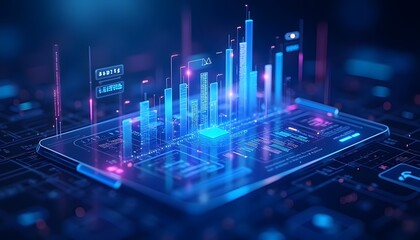 Blue Abstract Artificial Intelligence wallpaper with Glowing Data Streams and Futuristic Design