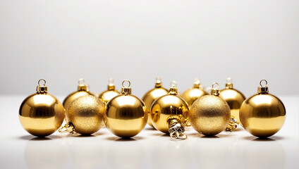 Charming Gold Colored Christmas Balls Isolated on a Soft Background for Holiday Cheer