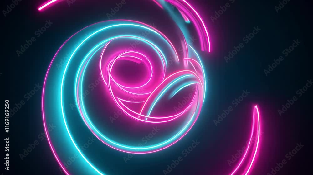 Poster an abstract neon swirl of vibrant colors, showcasing fluid motion and dynamic visuals, creating an i
