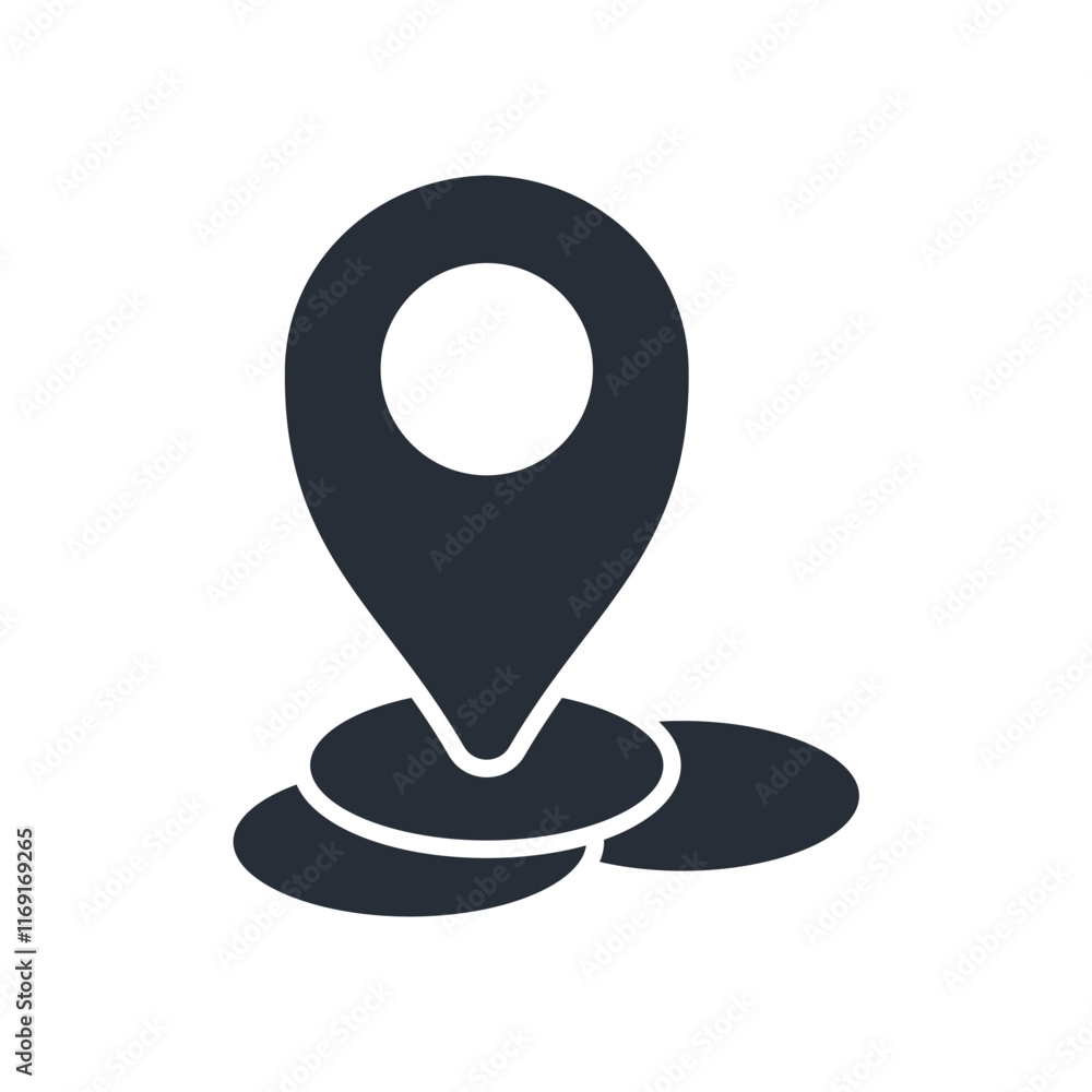 Poster map marker icon. vector.editable stroke.linear style sign for use web design,logo.symbol illustratio