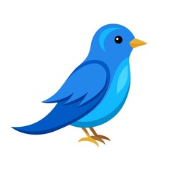 tia bird  of Cute Parrot cartoon collection, isolated on white background