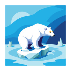 Polar bear animals vector on white background