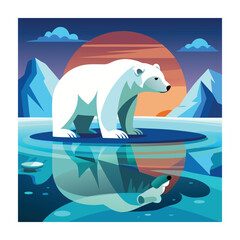 Fototapeta premium Polar bear animals vector on white background