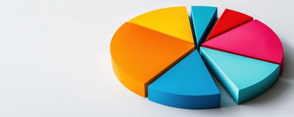 Obraz premium Financial Planning. A colorful pie chart with various segments, representing data visually in a vibrant and engaging manner.