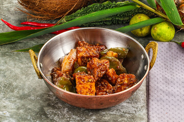 Indian cuisine - paneer with chilli