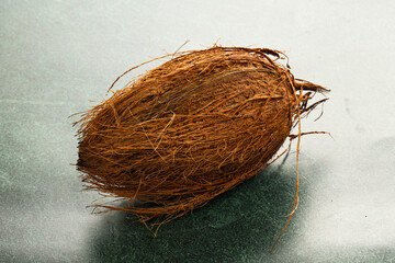 Natural exotic brown hairy coconut