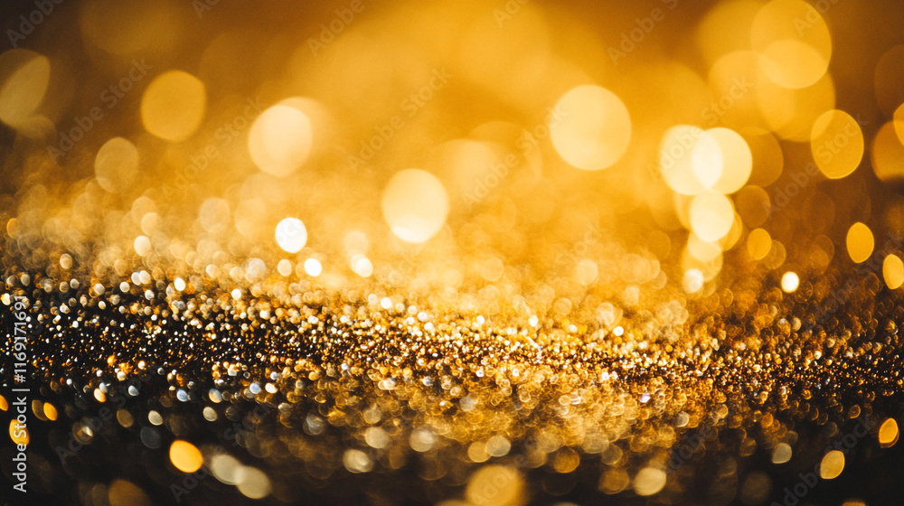 Poster shimmering golden bokeh lights create a magical atmosphere during twilight hours