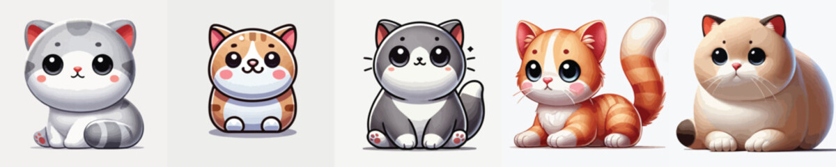 collection of cute cat vectors