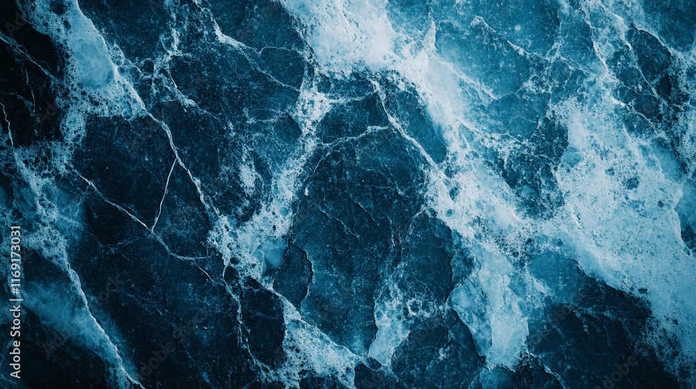 Poster dark blue marble surface with intricate patterns and textures enhancing visual appeal