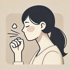 Illustration of a Person Coughing - Health and Hygiene Awareness