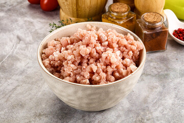 Homemade Raw pork minced meat