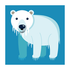 Polar bear animals vector on white background