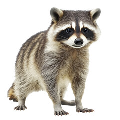 Raccoon standing confidently in natural light