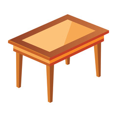 Illustration of Empty wooden table isolated on white