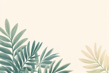 Elegant botanical illustration with muted green tones