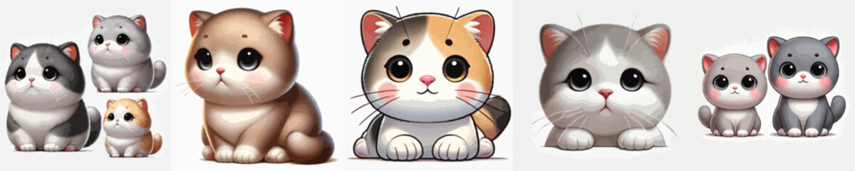 collection of cute cat vectors