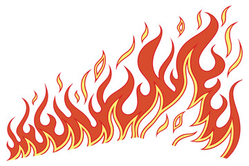 A bold and dynamic flame fire border frame, with sharp, jagged edges and a glowing, fiery gradient effect, suitable for a vector clipart template