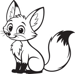 Obraz premium cute-fox-cub-silhouette-vector