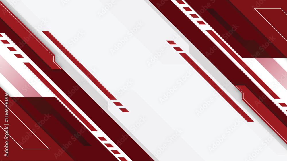 Poster sleek red and white abstract diagonal design