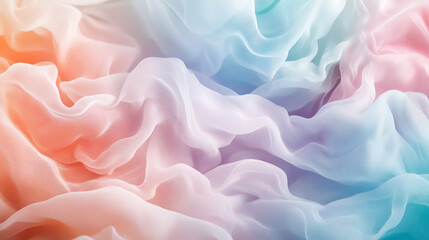 Obraz premium Soft pastel fabric creating a serene and colorful texture in gentle waves