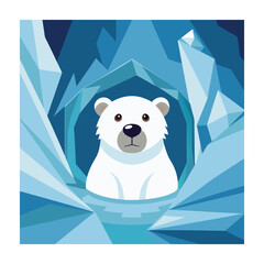 Polar bear animals vector on white background