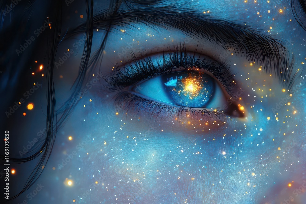 Wall mural vibrant cosmic swirl of vivid colors showcasing an endless nebula amidst sparkling stars creating a 