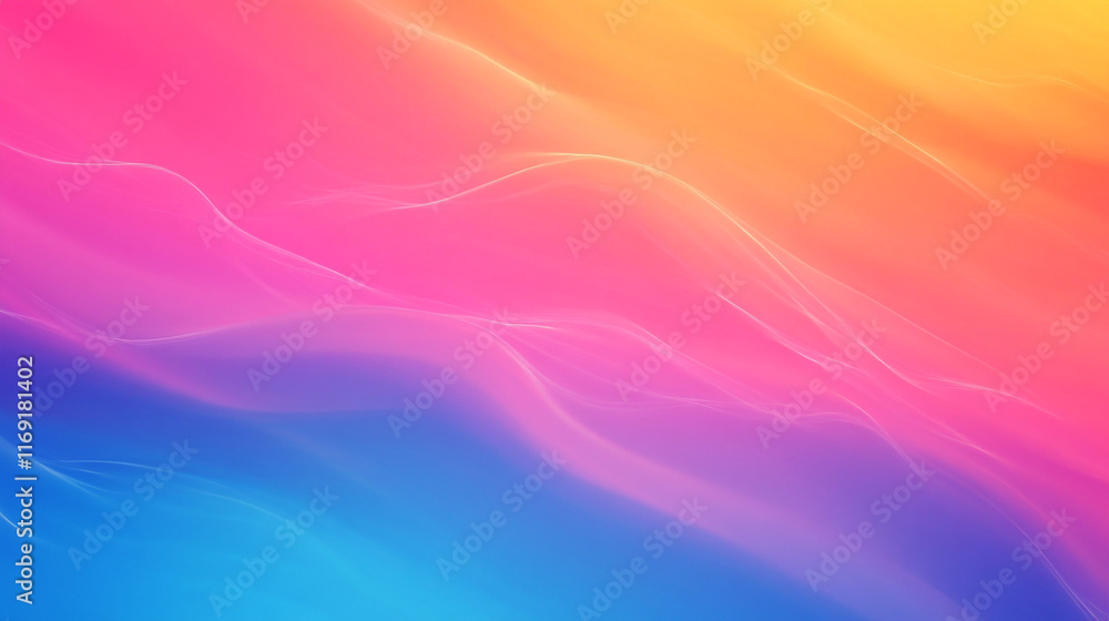 Poster colorful abstract waves create a vibrant background filled with gradients and light