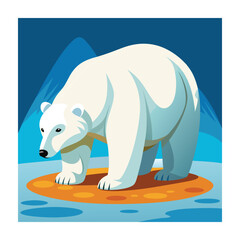 Polar bear animals vector on white background
