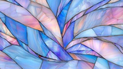 Dynamic abstract blue and pink stained glass design artistic background digital artwork modern aesthetic
