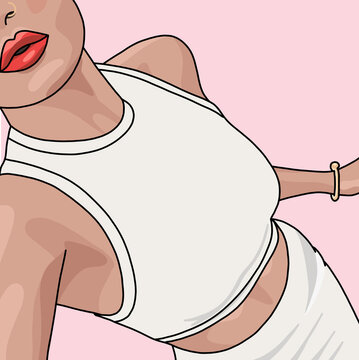 Woman in White Tank Top