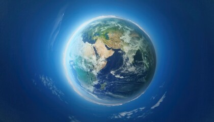 Fototapeta premium Stunning View of Earth from Space Highlighting Africa, the Middle East, and Europe. Vibrant Celebration of Earth Day's Beauty and the Importance of Global Conservation Efforts
