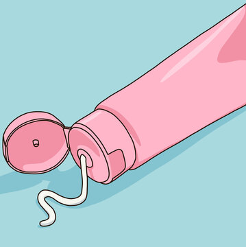 Pink Tube with Curling Paste