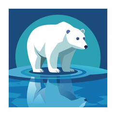 Polar bear animals vector on white background
