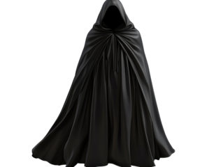 Black hooded cloak for theater use